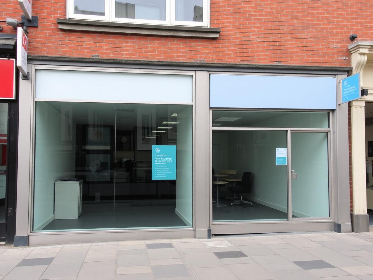 Clean commercial shopfront glazing in Hereford